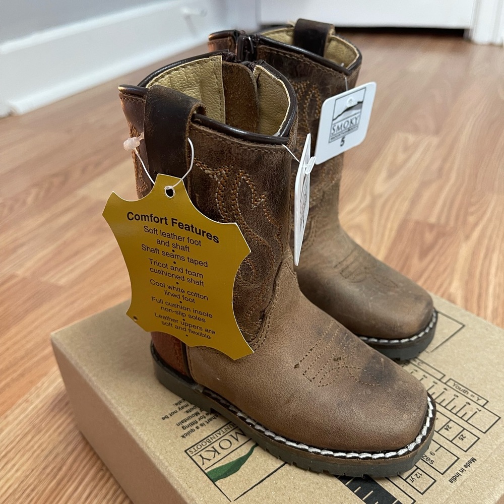 NWT Smoky Mountain Leather Boots Toddler SZ 5